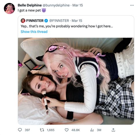 f1nnster belle delphine|Finn and Belle Delphine Collaboration